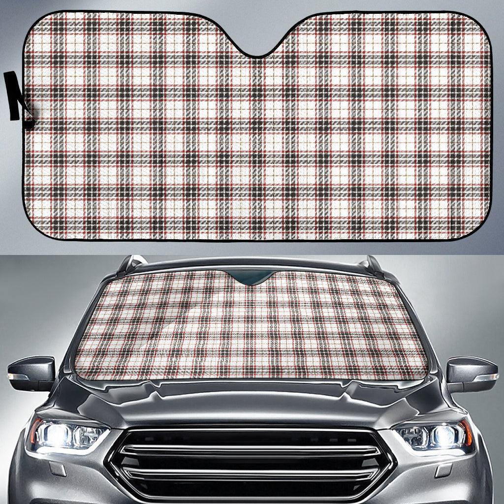 White Plaid Pattern Car Auto Sun Shades