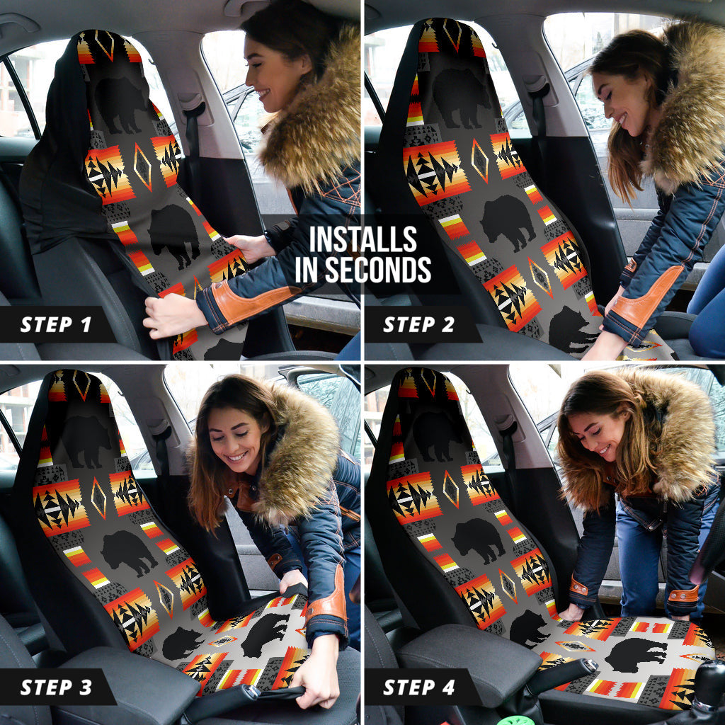 Seven Tribes Black And White Bear Car Seat Covers