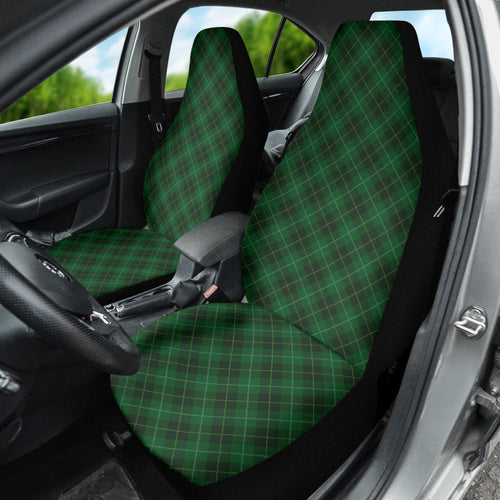 Green Plaid Pattern Car Seat Covers