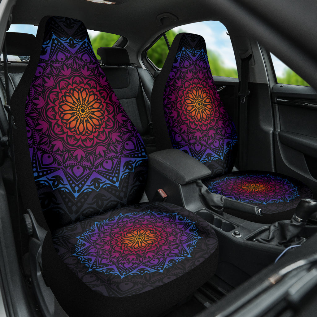 Purple Mandala Circle Car Seat Covers