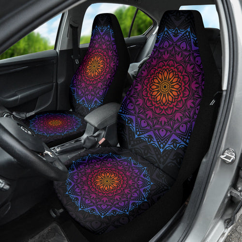 Purple Mandala Circle Car Seat Covers