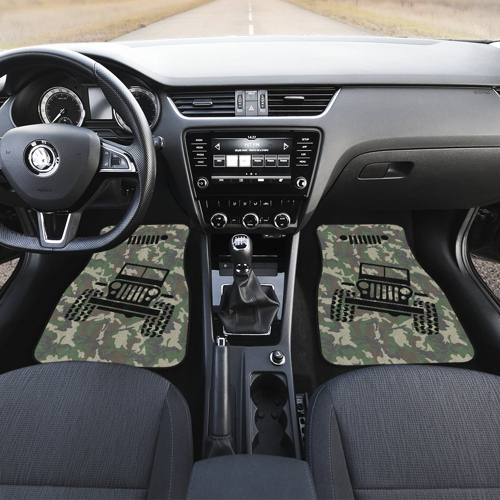 Jeep Offroad Car Floor Mats Camouflage Woodland Style