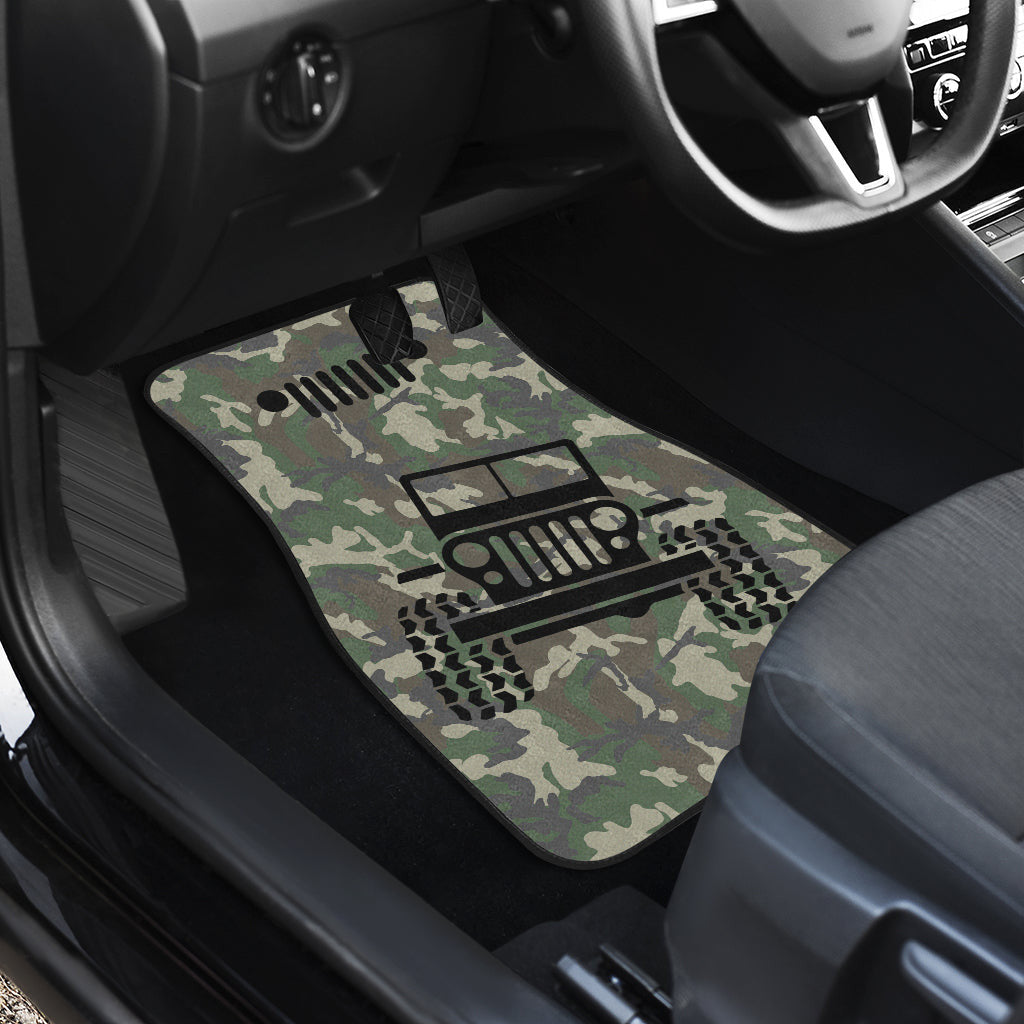 Jeep Offroad Car Floor Mats Camouflage Woodland Style
