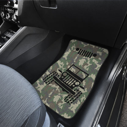 Jeep Offroad Car Floor Mats Camouflage Woodland Style