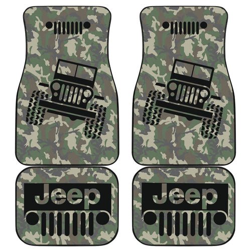 Jeep Offroad Car Floor Mats Camouflage Woodland Style
