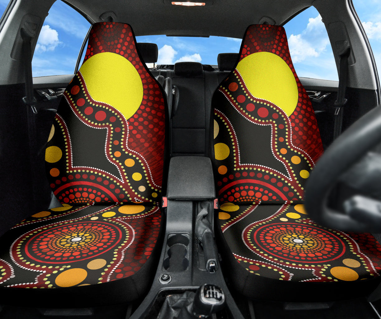 Australia Indigenous Circle Dot Car Seat Covers