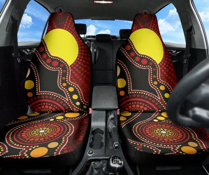 Australia Indigenous Circle Dot Car Seat Covers