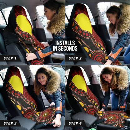 Australia Indigenous Circle Dot Car Seat Covers