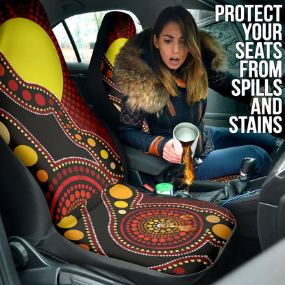 Australia Indigenous Circle Dot Car Seat Covers