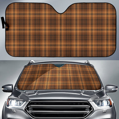 Orange Plaid Pattern Vintage Car Auto Sun Shades