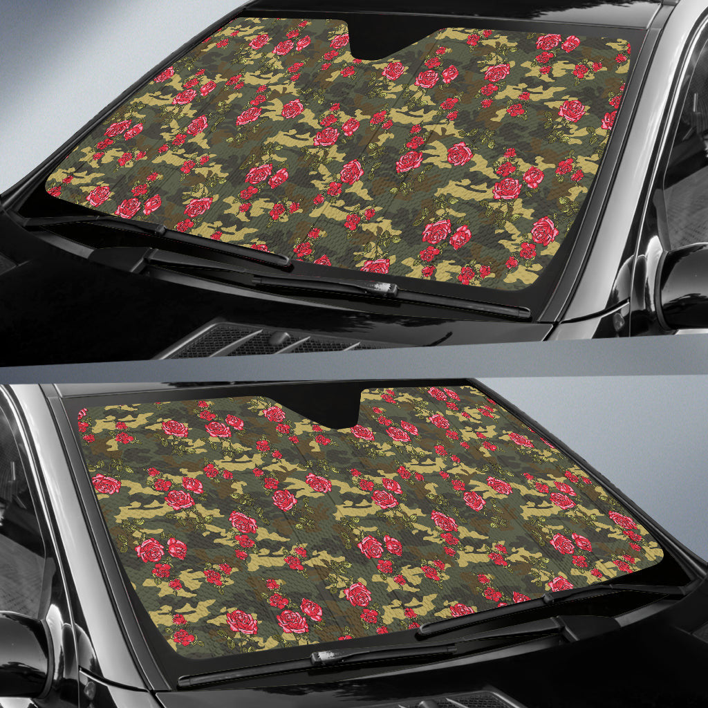 Red Rose Camo Car Auto Sun Shades