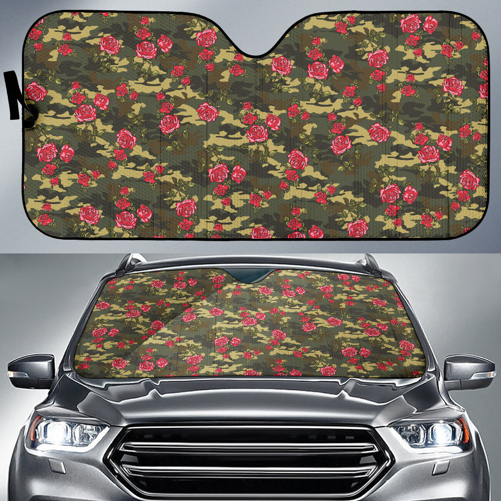 Red Rose Camo Car Auto Sun Shades