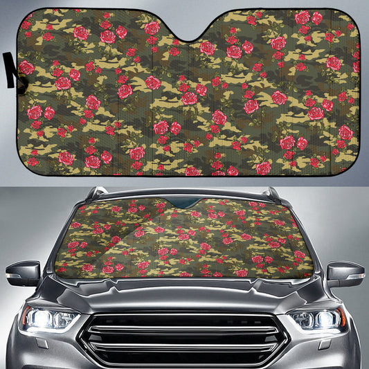 Red Rose Camo Car Auto Sun Shades