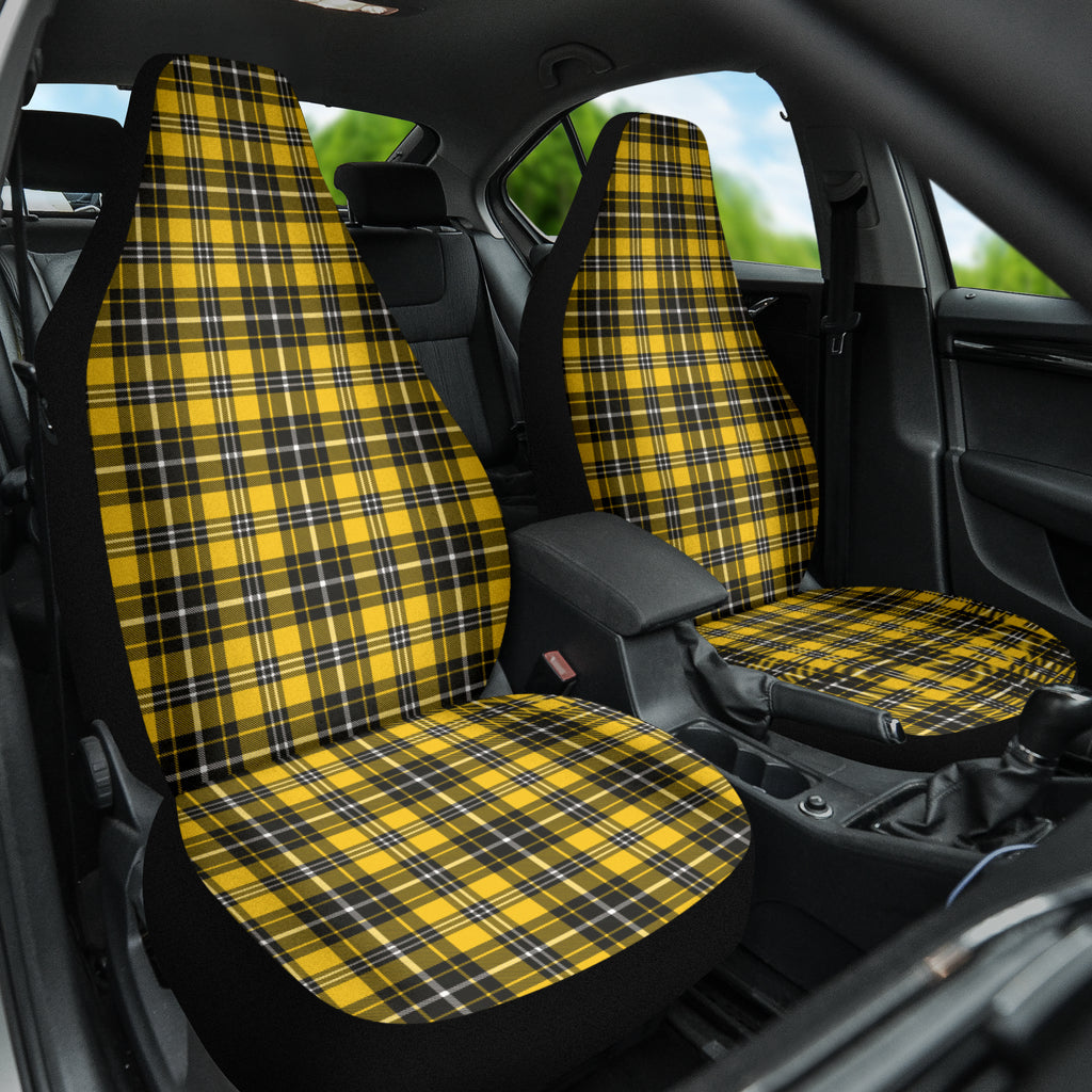 Yellow Black Plaid Pattern Car Seat Covers