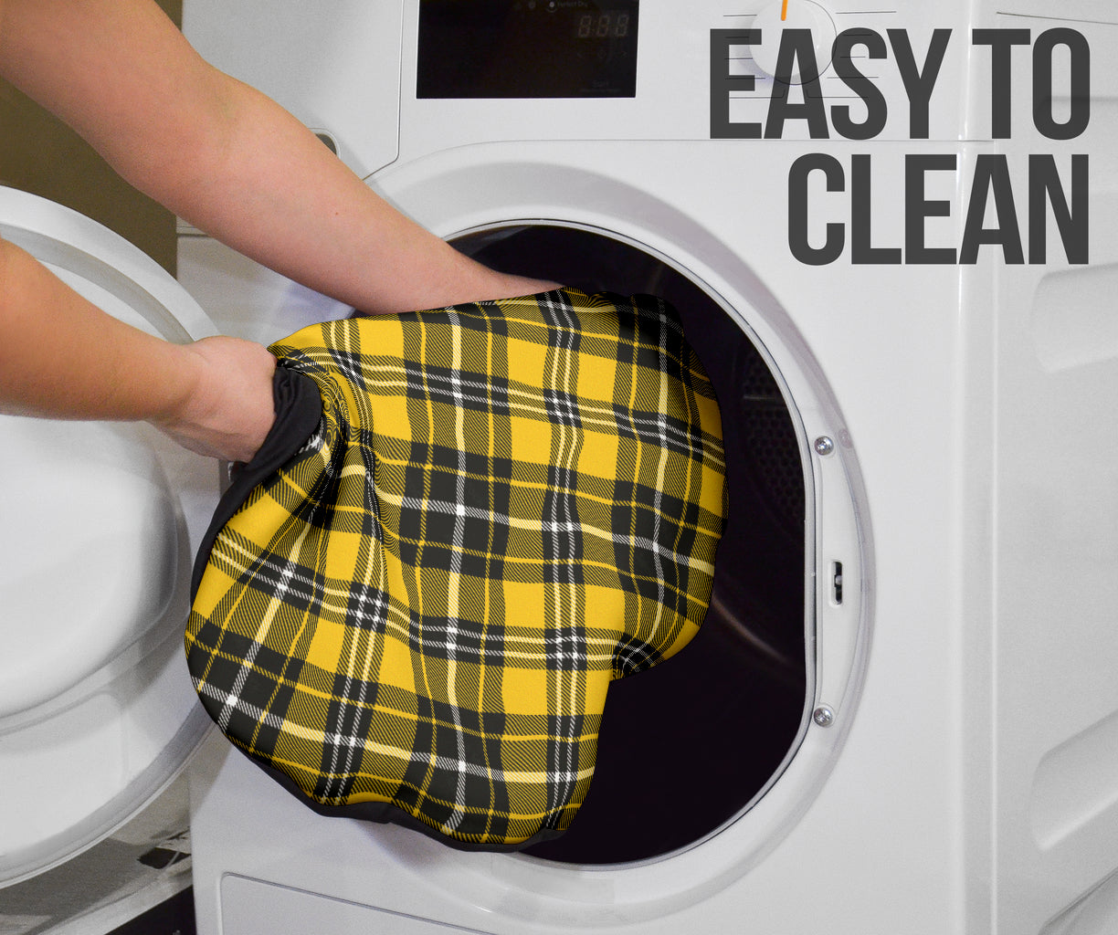 Yellow Black Plaid Pattern Car Seat Covers