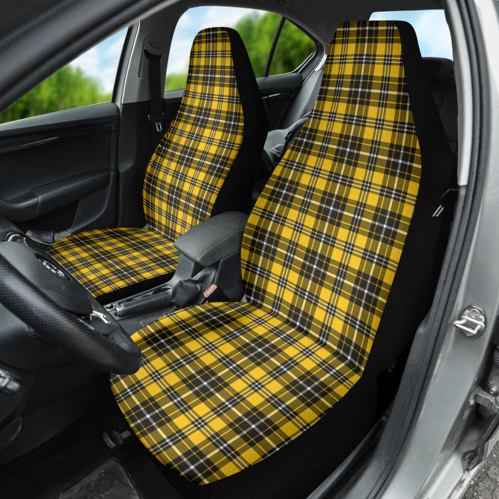 Yellow Black Plaid Pattern Car Seat Covers
