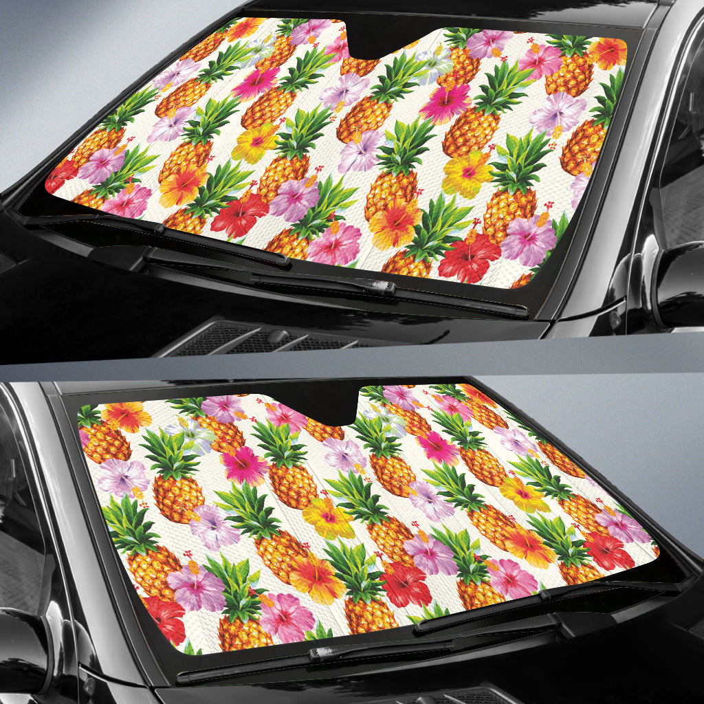 Hawaii Pineapple Hibiscus Car Auto Sun Shades