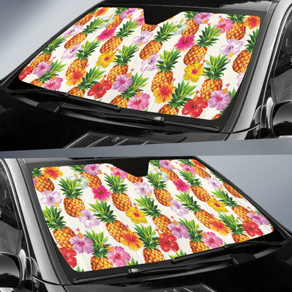 Hawaii Pineapple Hibiscus Car Auto Sun Shades
