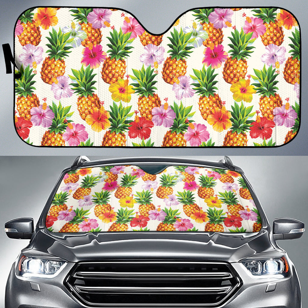 Hawaii Pineapple Hibiscus Car Auto Sun Shades
