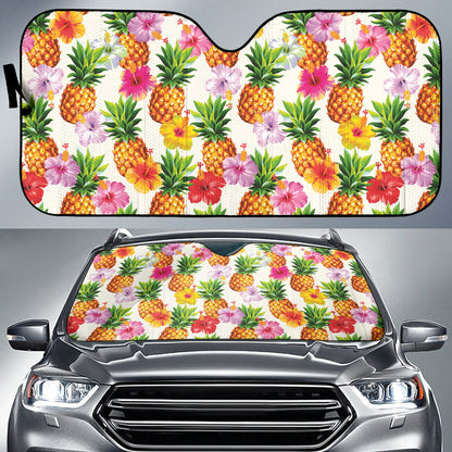 Hawaii Pineapple Hibiscus Car Auto Sun Shades