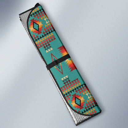 Blue Native Tribes Pattern Native American Car Auto Sun Shades