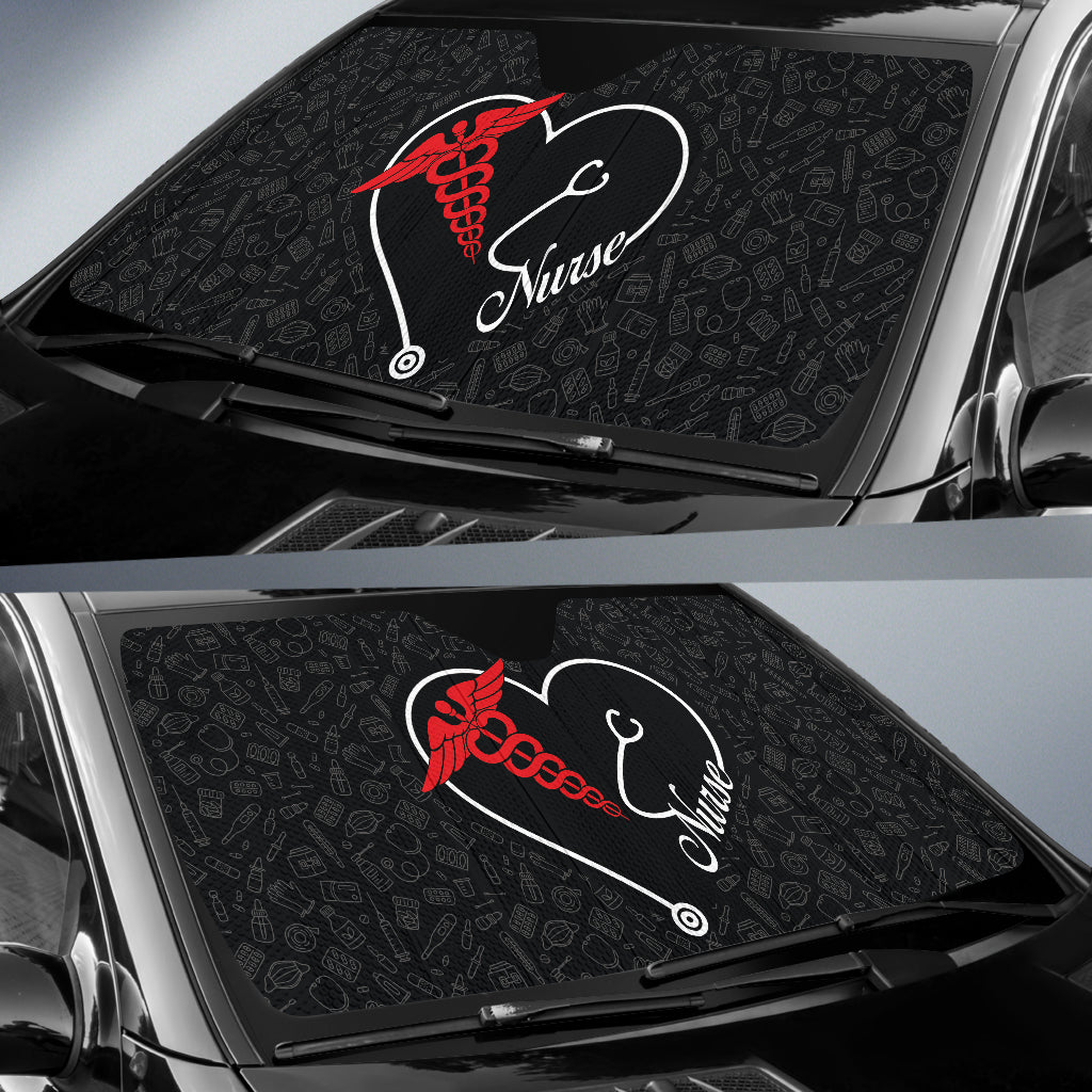 Nurse Heart Car Auto Sun Shades