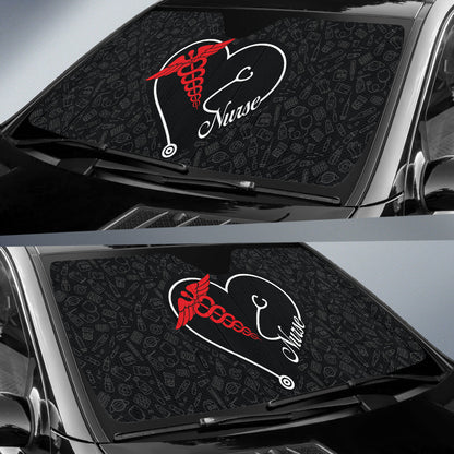 Nurse Heart Car Auto Sun Shades
