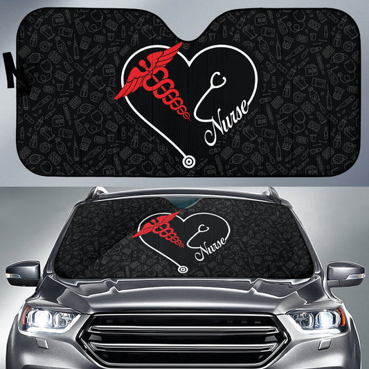 Nurse Heart Car Auto Sun Shades