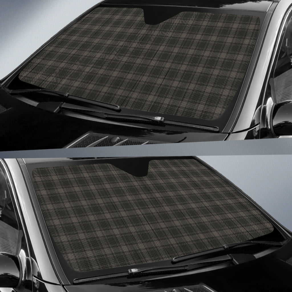 Black Plaid Pattern Car Auto Sun Shades