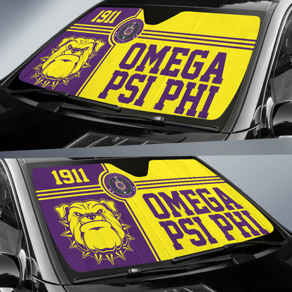 Omega Psi Phi Bulldog Style Car Auto Sun Shades