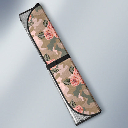 Orange Rose Camo Car Auto Sun Shades