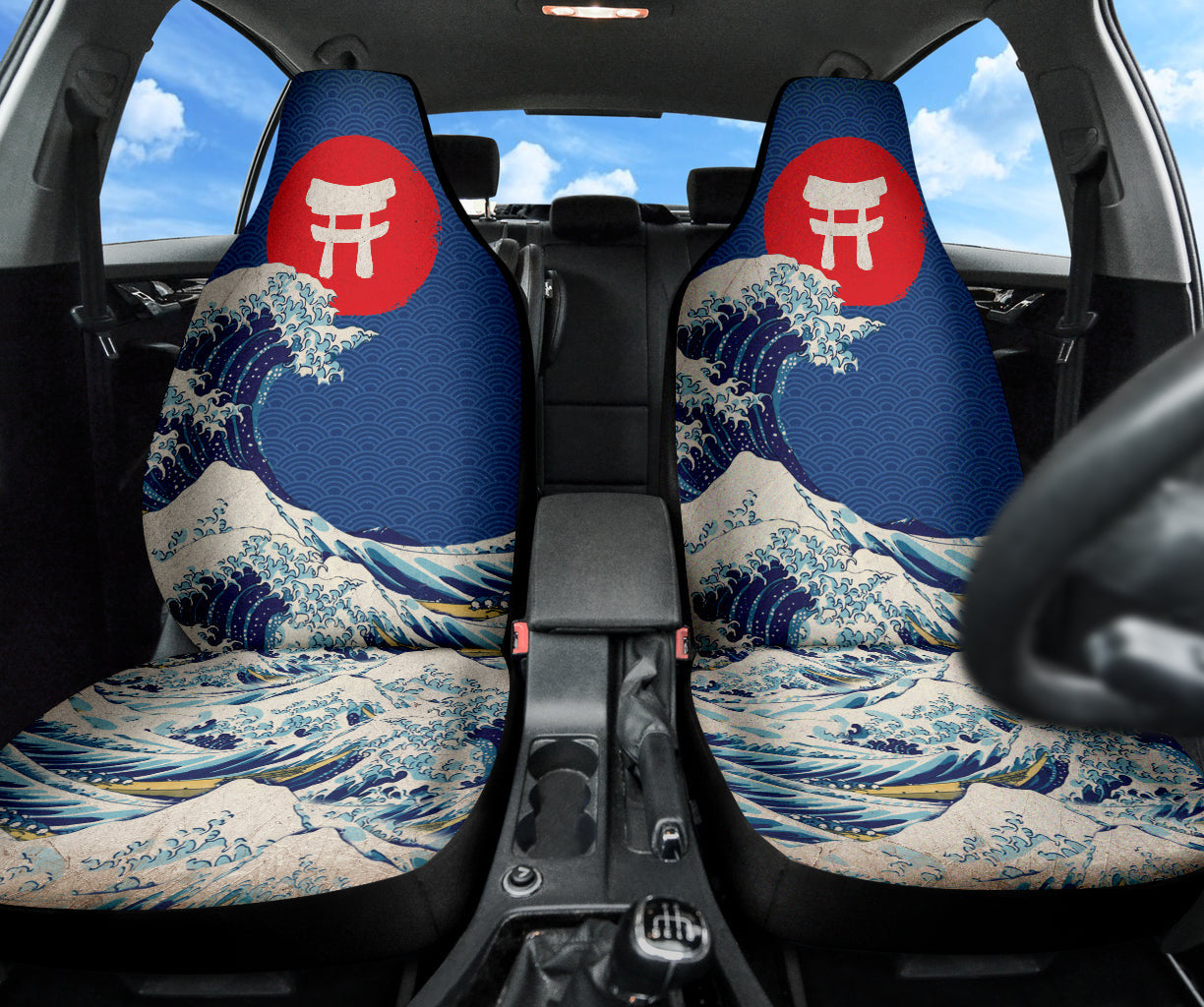 Japan Waves Art Gift Car Seat Covers