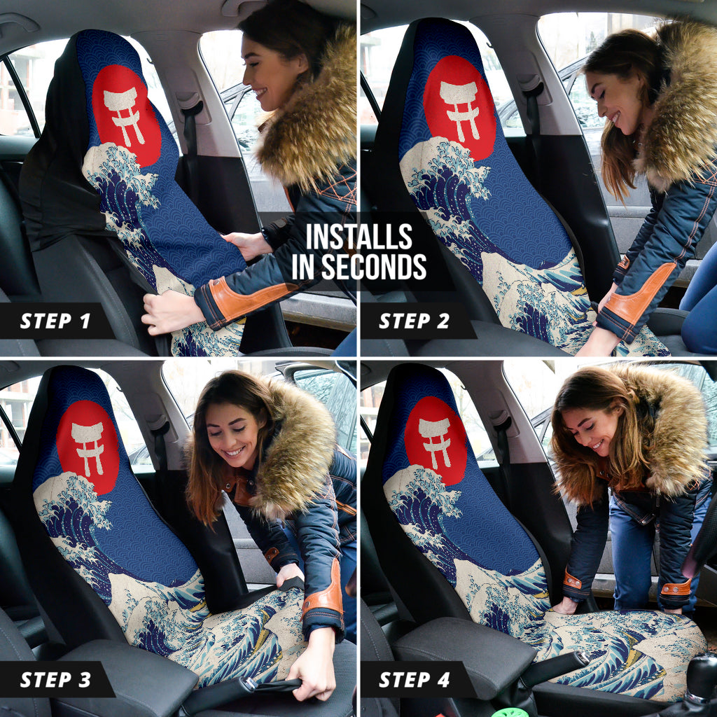 Japan Waves Art Gift Car Seat Covers