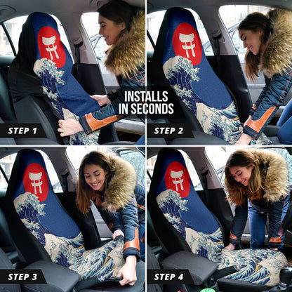 Japan Waves Art Gift Car Seat Covers