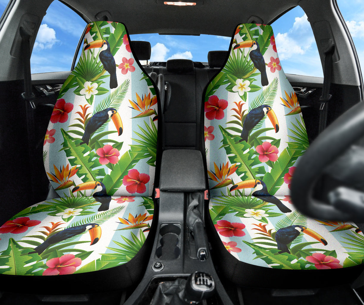 Hibicus Toucan Forest Car Seat Covers