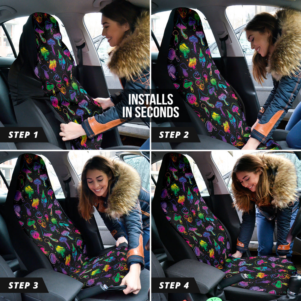 Mushroom Magical Colorful Car Seat Covers