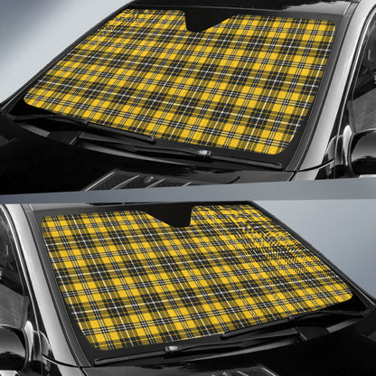 Yellow Black Plaid Pattern Car Auto Sun Shades