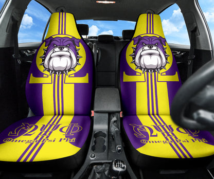 Omega Psi Phi Bulldog Iron Car Seat Covers
