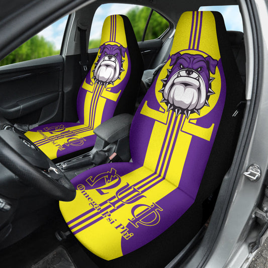 Omega Psi Phi Bulldog Iron Car Seat Covers