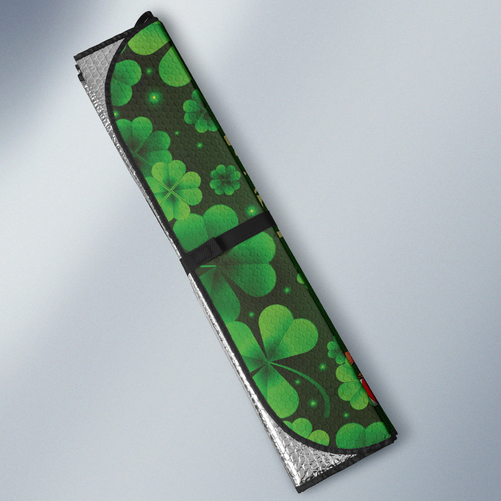 Leprechaun Drinks Beer Patrick's Day Car Auto Sun Shades