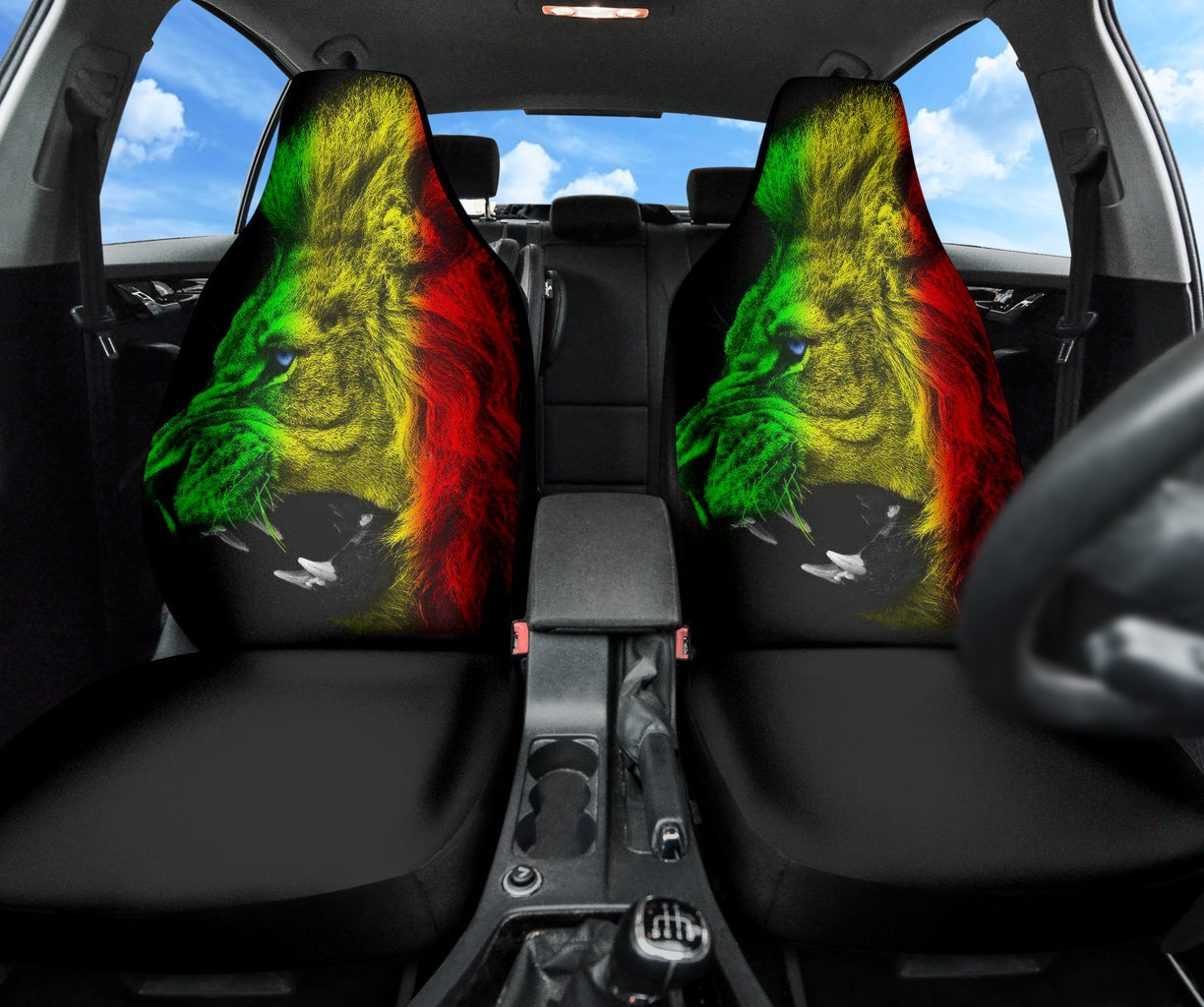Amazing Gift Ideas Rasta Lion Roaring Car Seat Covers Style