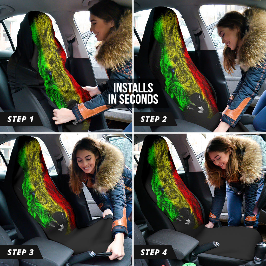 Amazing Gift Ideas Rasta Lion Roaring Car Seat Covers Style