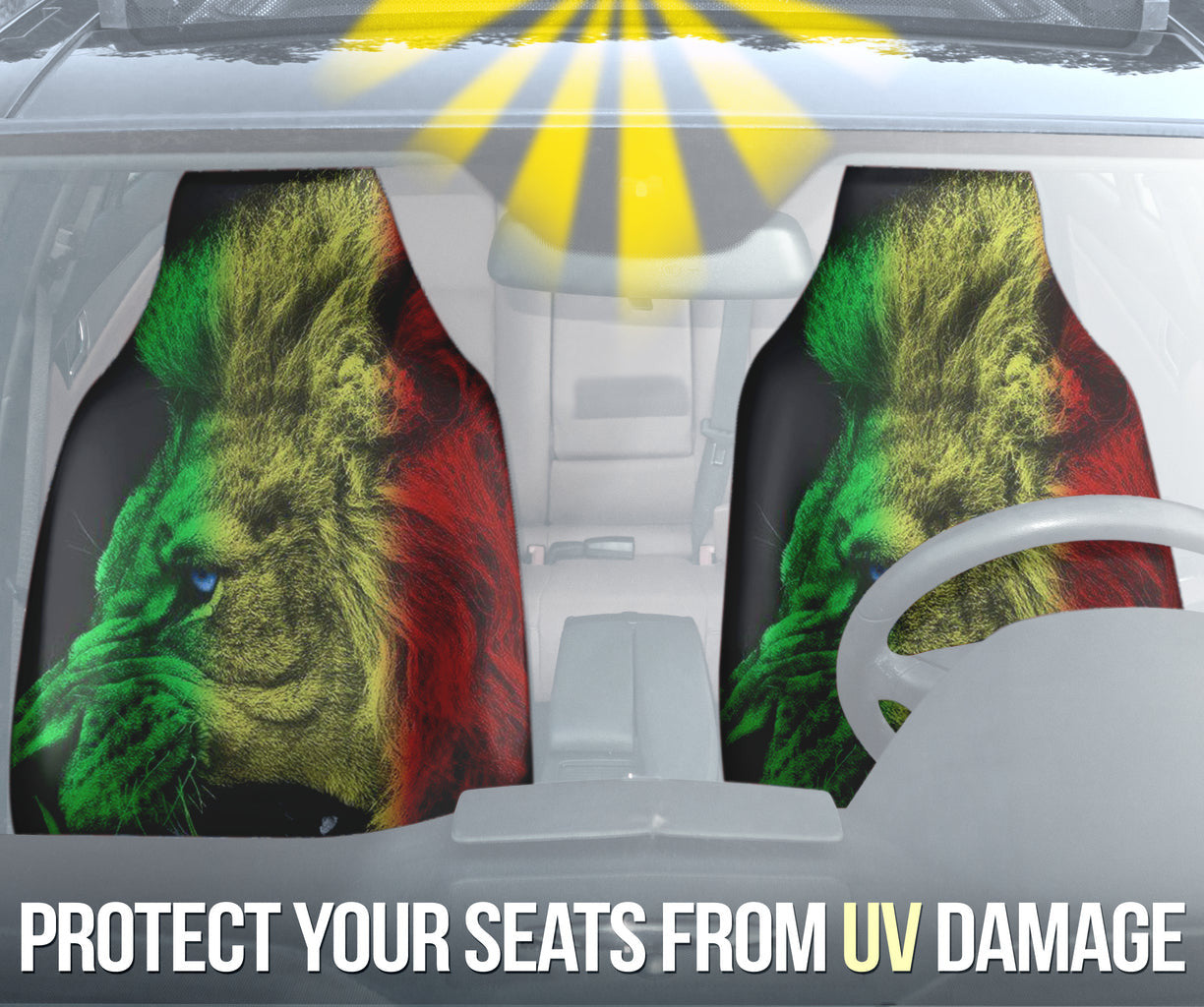 Amazing Gift Ideas Rasta Lion Roaring Car Seat Covers Style