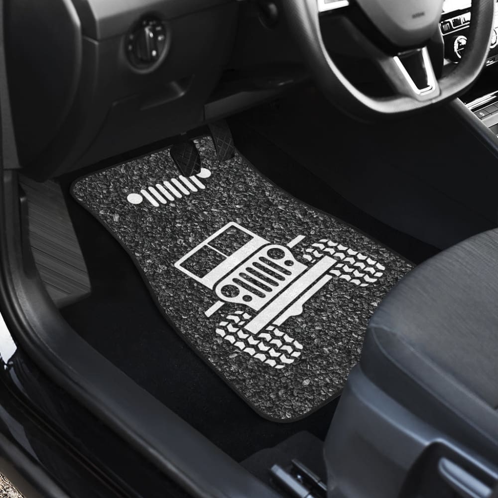 Amazing Jeep Offroad Gray White Asphalt Car Floor Mats Custom