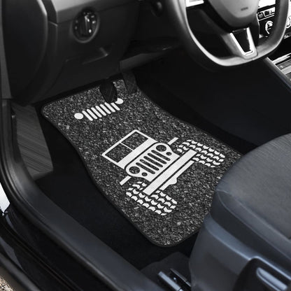 Amazing Jeep Offroad Gray White Asphalt Car Floor Mats Custom