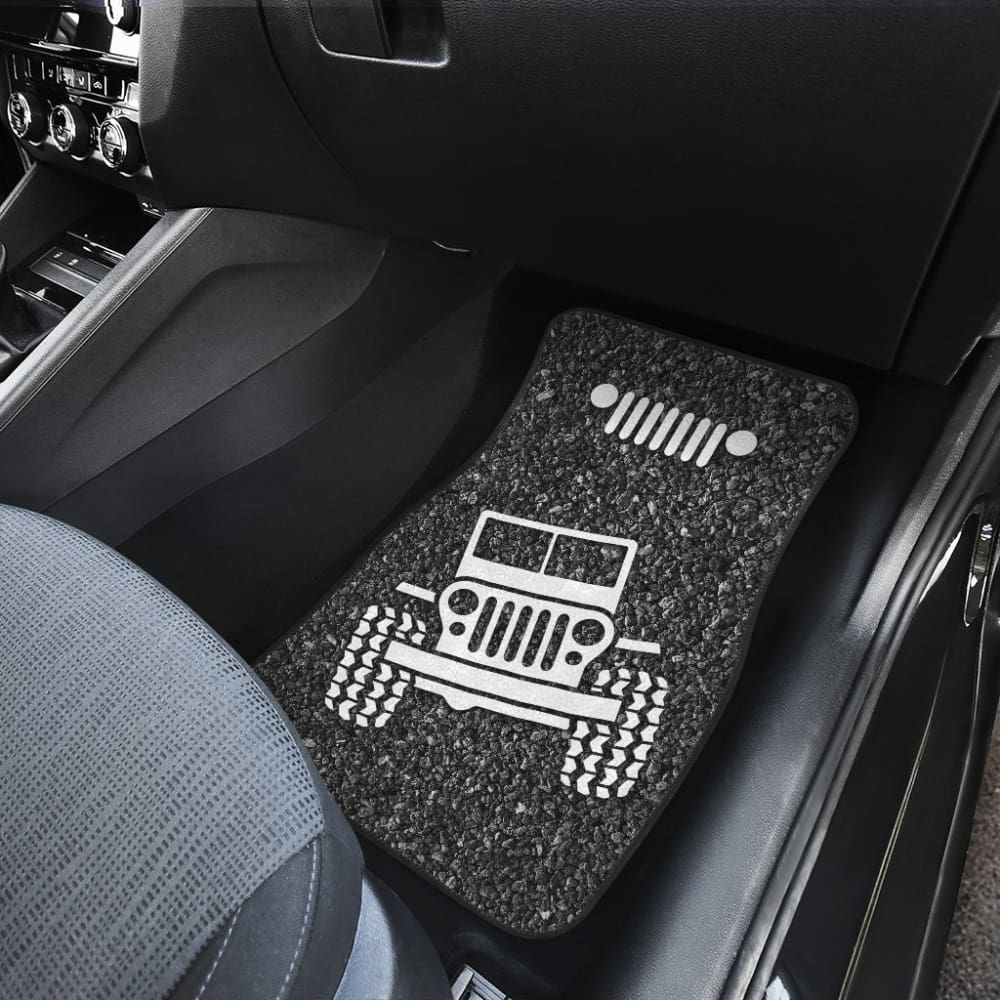 Amazing Jeep Offroad Gray White Asphalt Car Floor Mats Custom