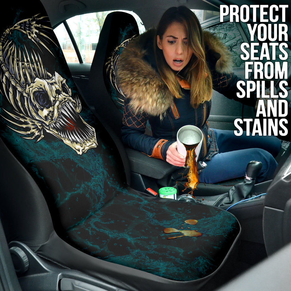 Fish Bone Fishing Wave Effect Car Seat Covers