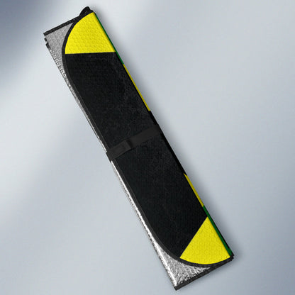 African Patterns Jamaica Flag Color With Lion Car Auto Sun Shades