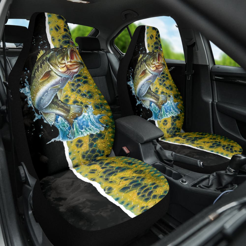 Largemouth Bass Fishing Jumping Car Seat Covers