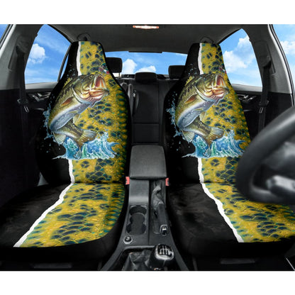 Largemouth Bass Fishing Jumping Car Seat Covers